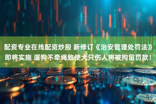 配资专业在线配资炒股 新修订《治安管理处罚法》即将实施 遛狗不牵绳致使犬只伤人将被拘留罚款！